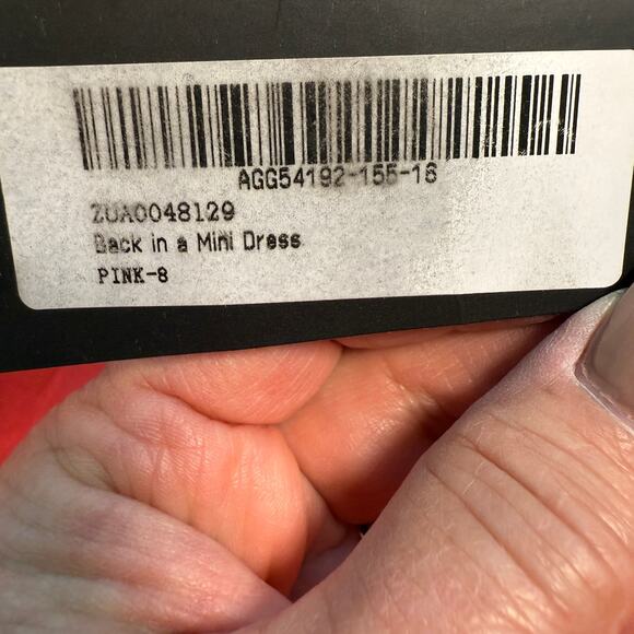 Women's Nasty Gal Back in a Mini Deep Pink Tiered Short Sleeve Dress Size 4 NEW - Picture 6 of 9